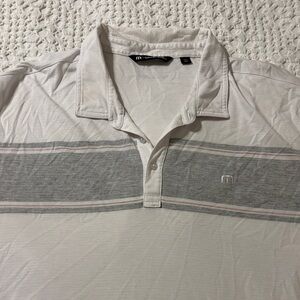 Travis Mathew White and Gray Polo Shirt